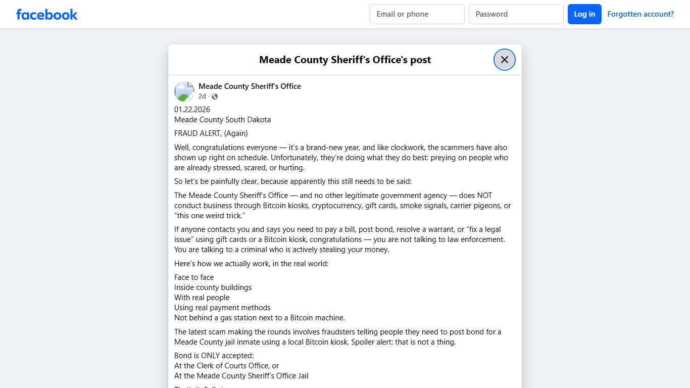 01.22.2026 Meade County... - Meade County Sheriff's Office Facebook